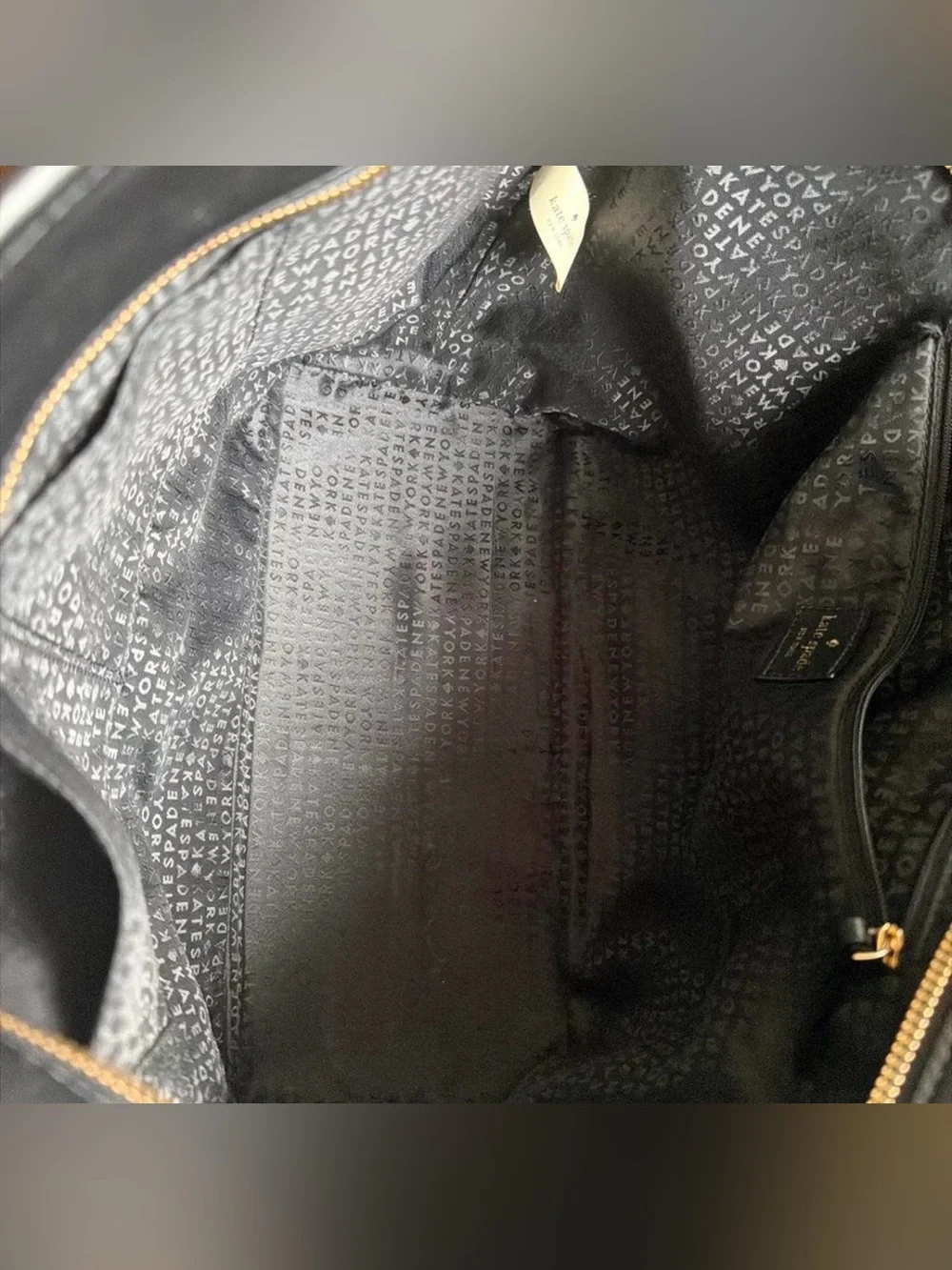 Kate Spade Black Embossed Leather Tote Bag